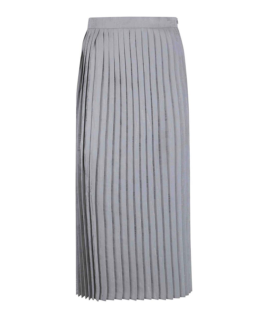 MM6 MAISON MARGIELA Серая вискозная юбка миди, фото 1