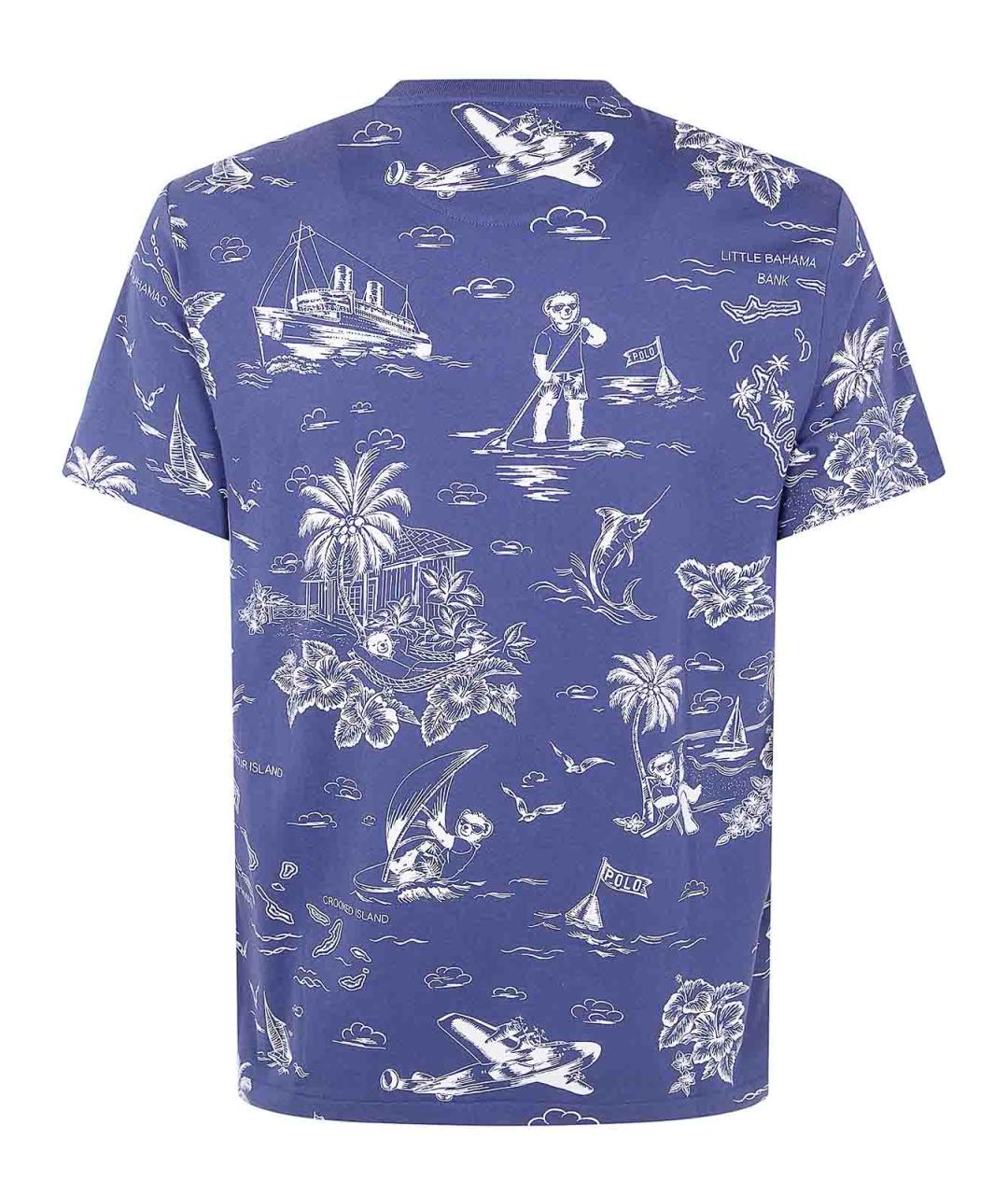 POLO RALPH LAUREN Синяя хлопковая футболка, фото 2
