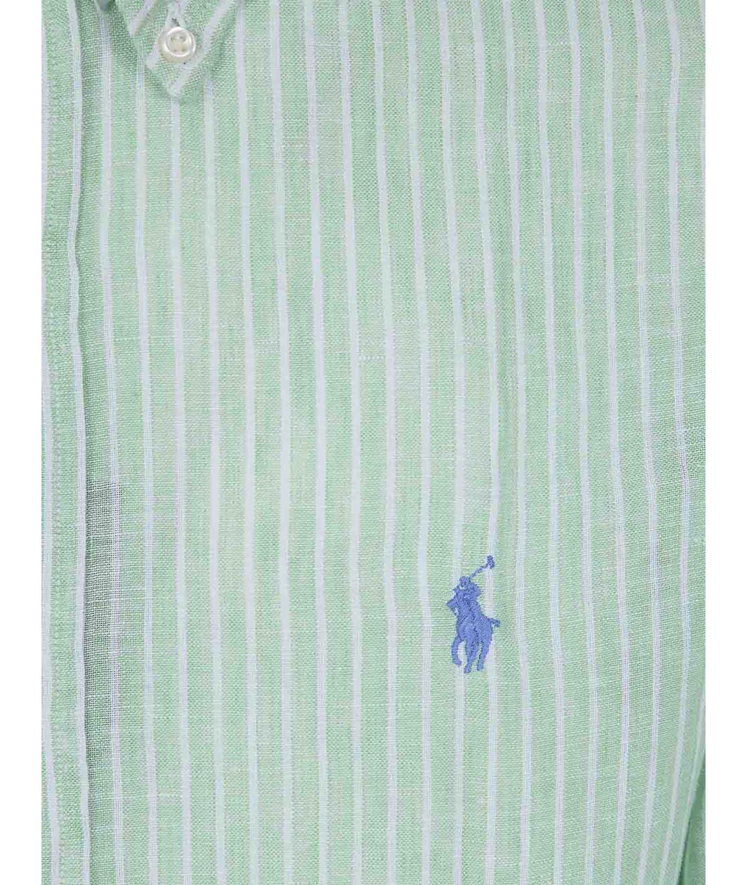 POLO RALPH LAUREN Зеленая льняная кэжуал рубашка, фото 3