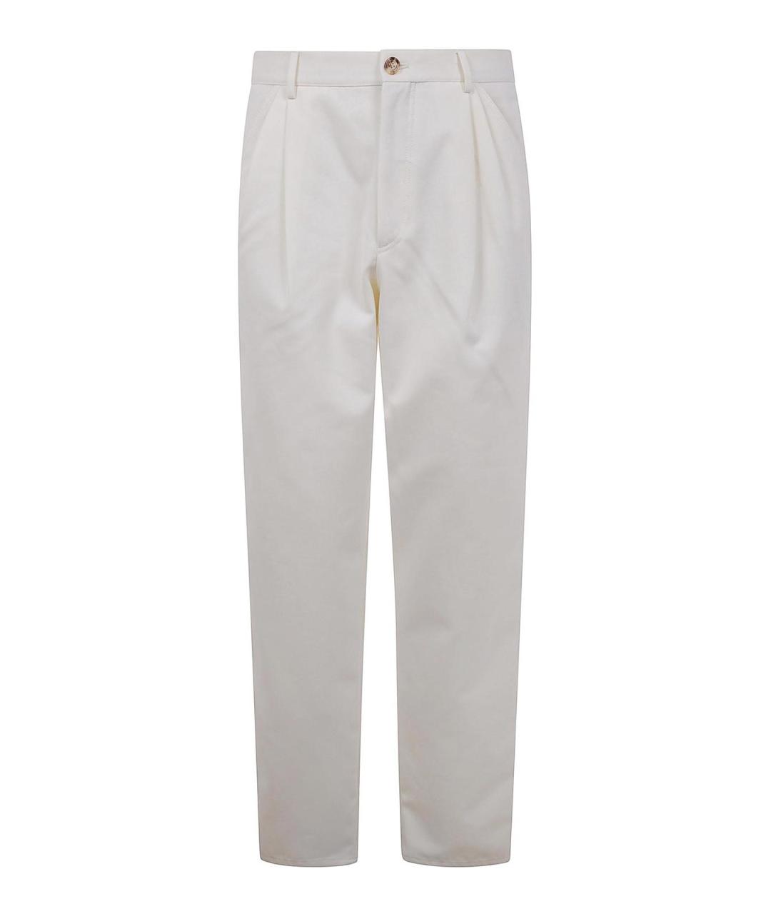BRUNELLO CUCINELLI Розовые хлопковые повседневные брюки, фото 1