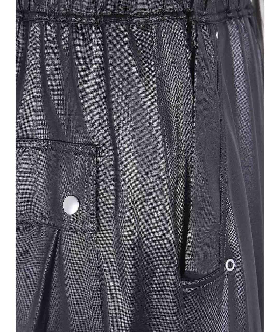RICK OWENS Черные полиамидовые повседневные брюки, фото 3