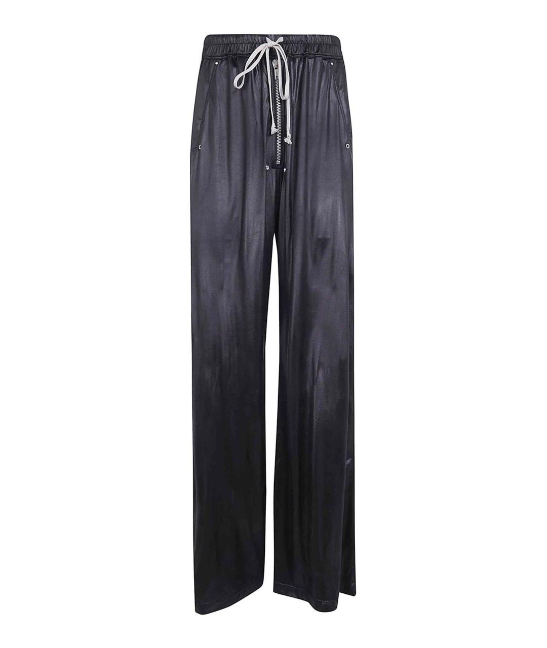 RICK OWENS Черные полиамидовые повседневные брюки, фото 1