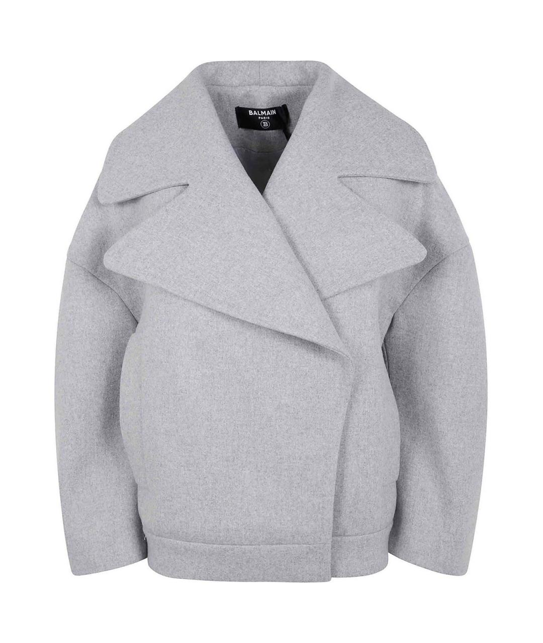 BALMAIN Серая шерстяная куртка, фото 1