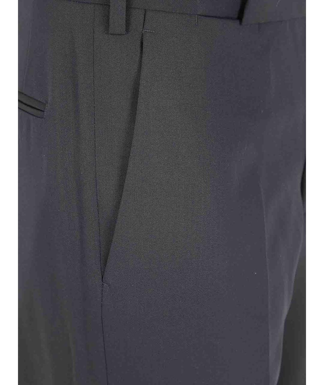 LARDINI Черные шерстяные повседневные брюки, фото 3