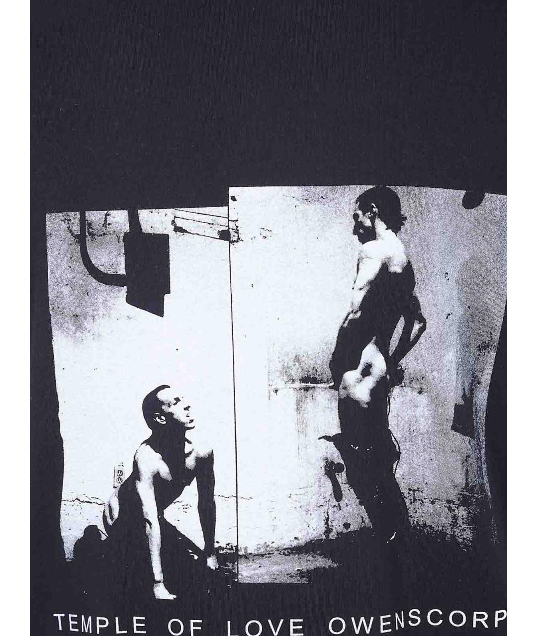 RICK OWENS Черная хлопковая футболка, фото 3