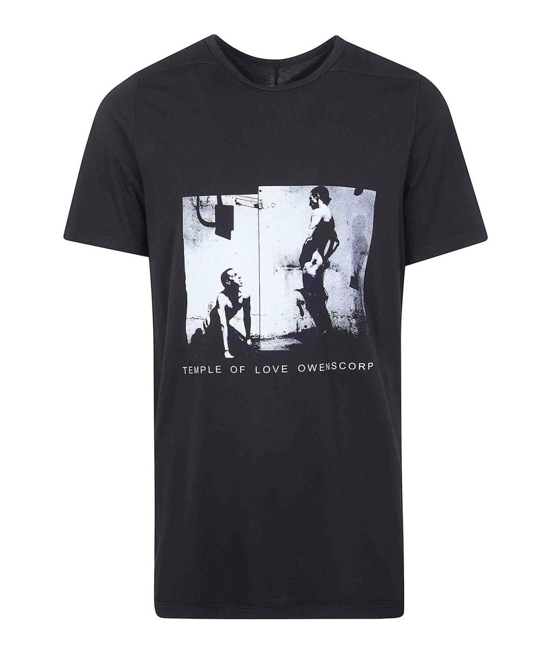 RICK OWENS Черная хлопковая футболка, фото 1