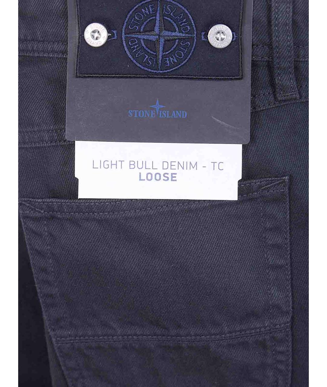 STONE ISLAND Черные хлопковые прямые джинсы, фото 3