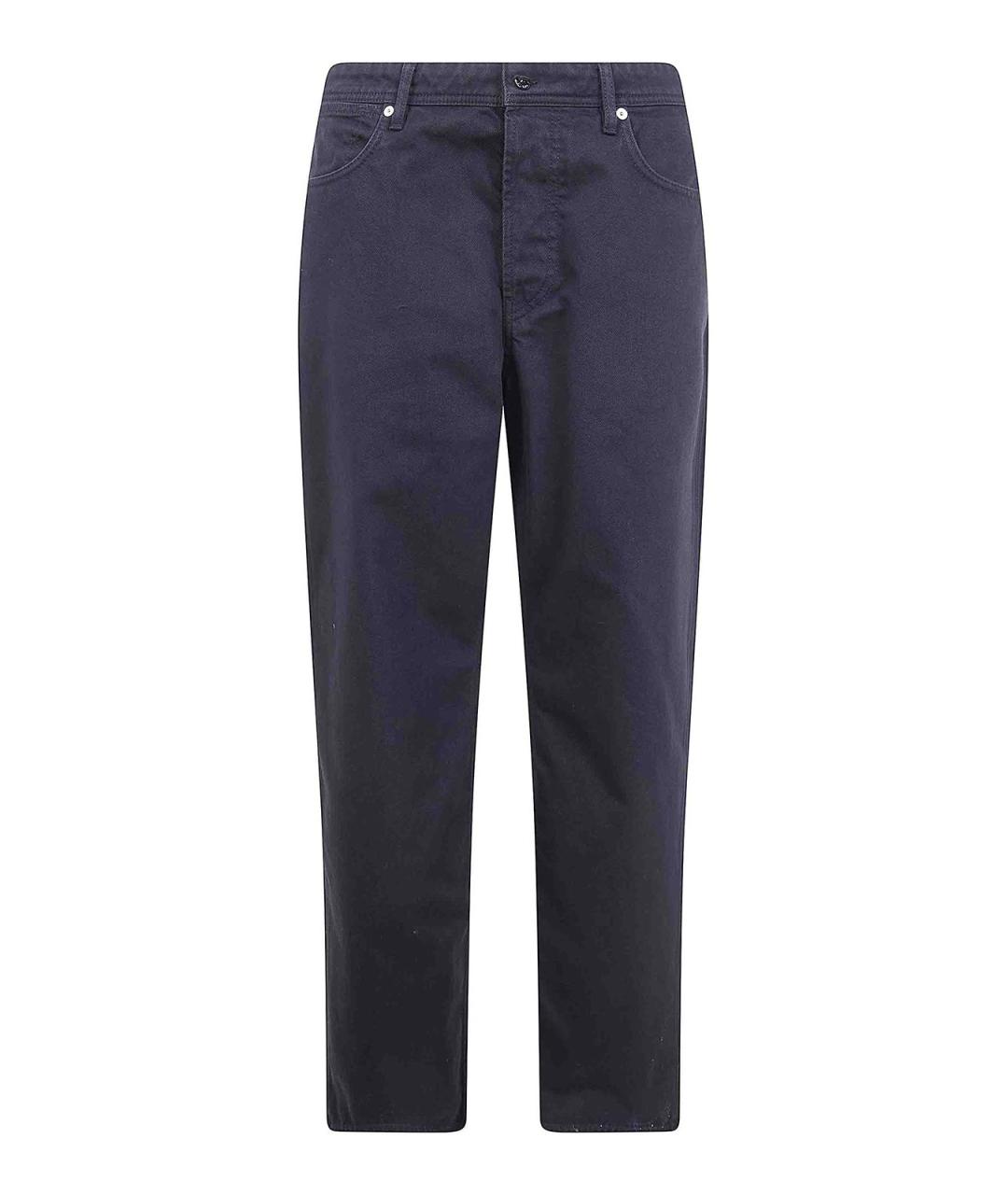 STONE ISLAND Черные хлопковые прямые джинсы, фото 1