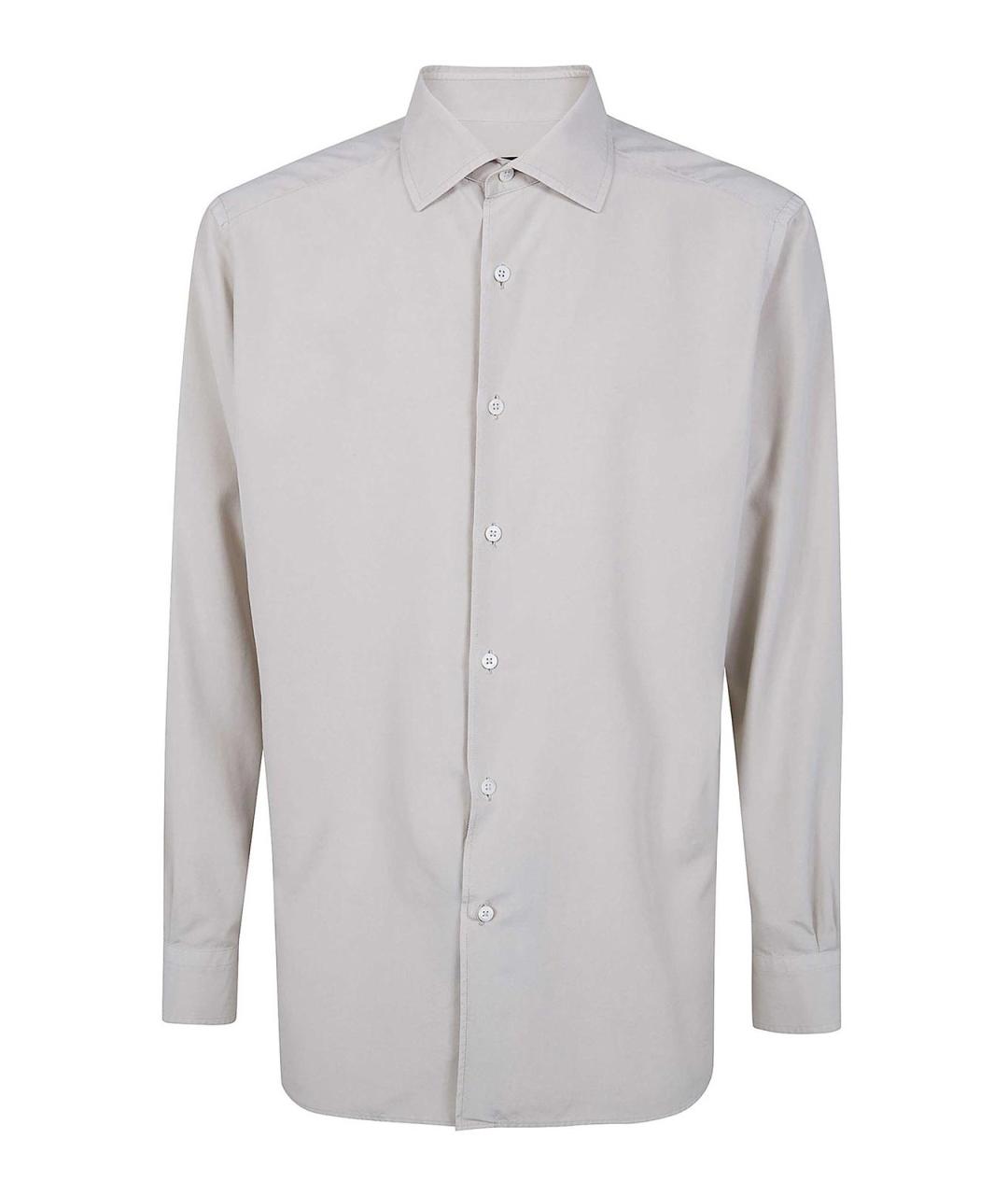 ZEGNA Бежевая шелковая кэжуал рубашка, фото 1