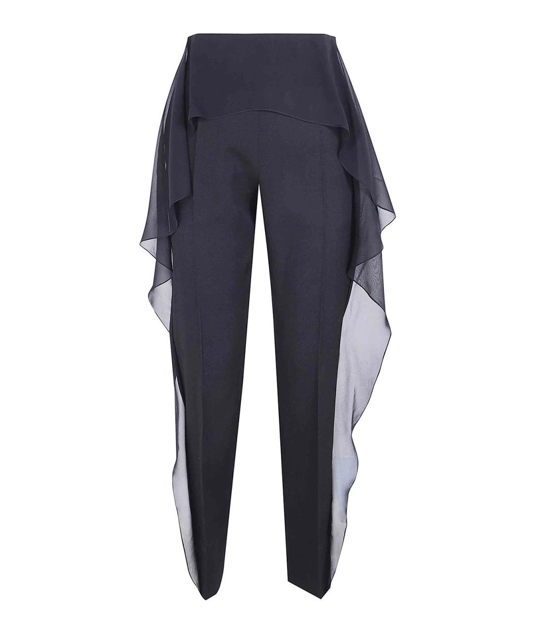 LANVIN Черные вискозные прямые брюки, фото 1
