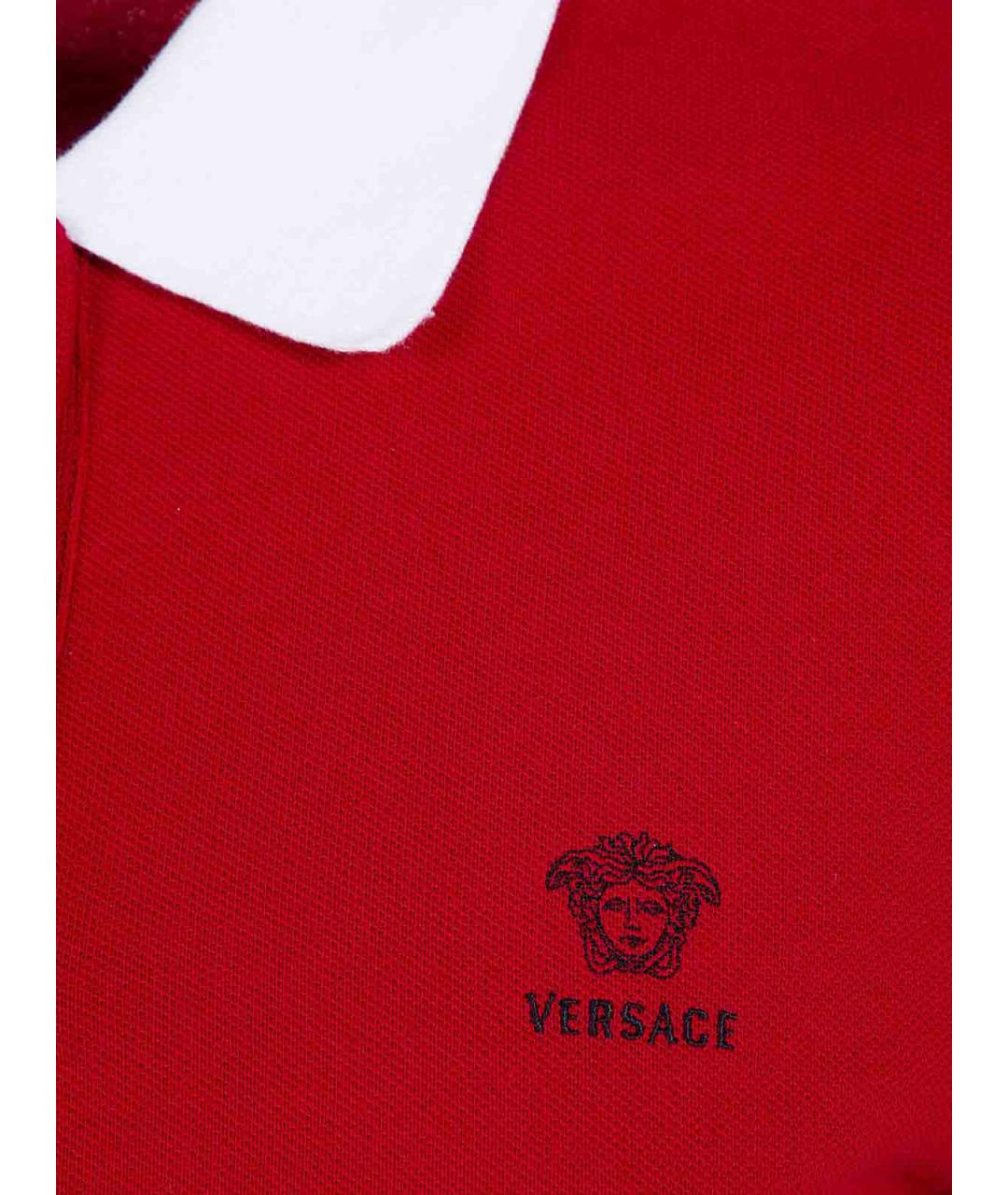 VERSACE Красная хлопковая футболка, фото 3