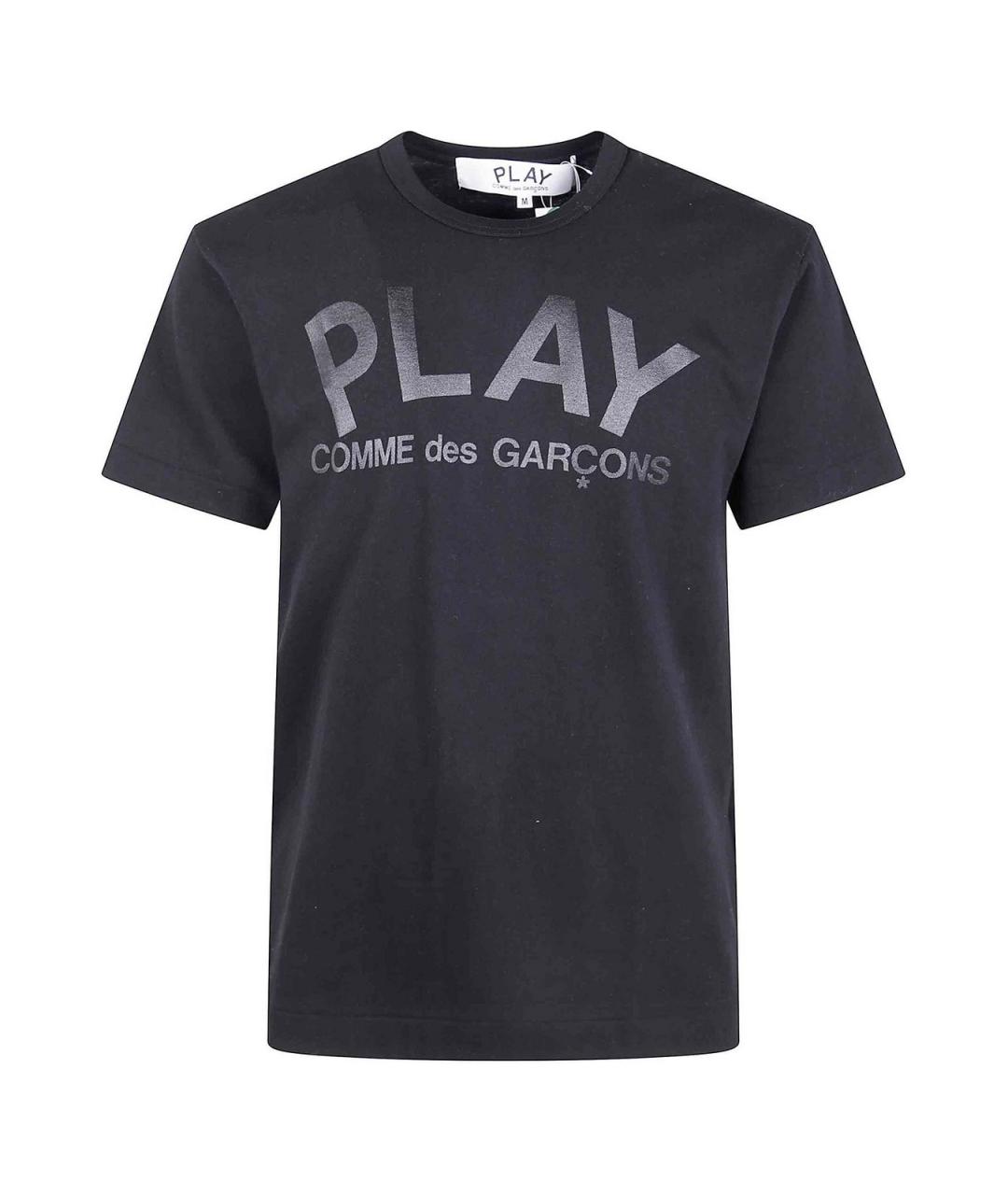 COMME DES GARÇONS PLAY Черная хлопковая футболка, фото 1