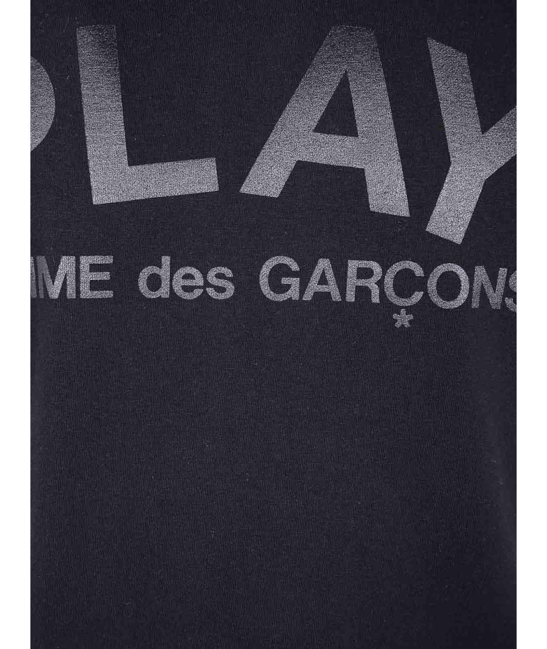 COMME DES GARÇONS PLAY Черная хлопковая футболка, фото 3