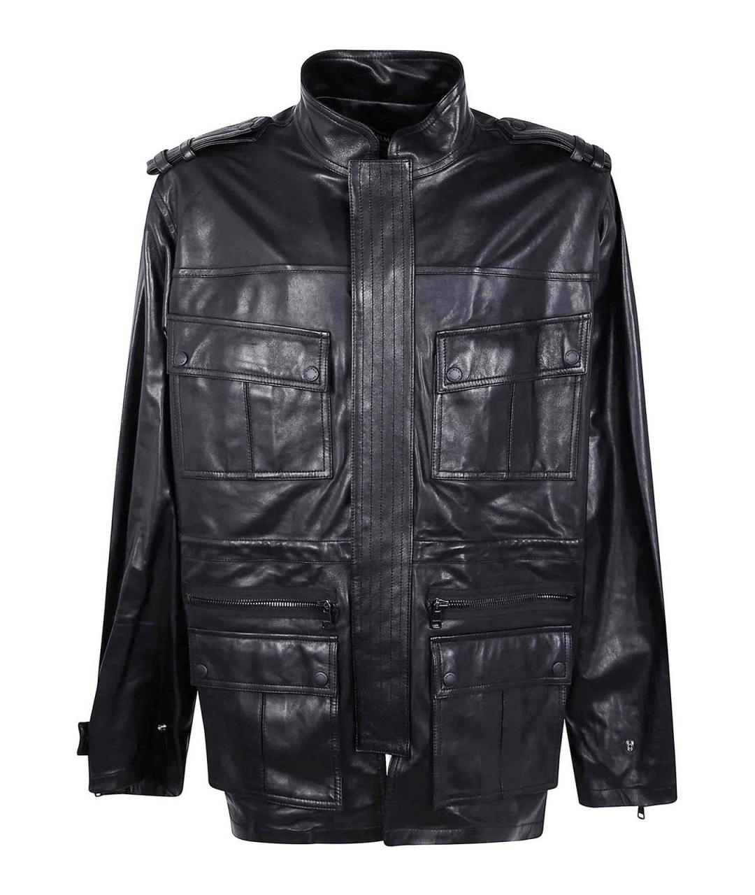 BALMAIN Черная кожаная куртка, фото 1