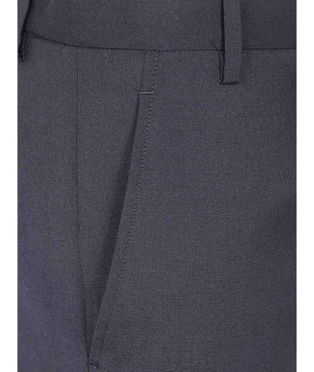 ANN DEMEULEMEESTER Черные хлопковые прямые брюки, фото 3