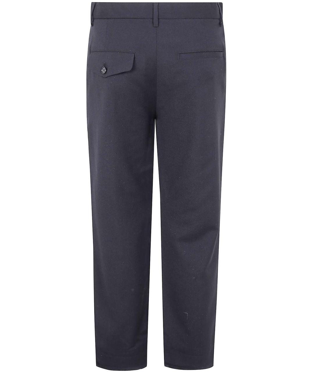 ANN DEMEULEMEESTER Черные хлопковые прямые брюки, фото 2