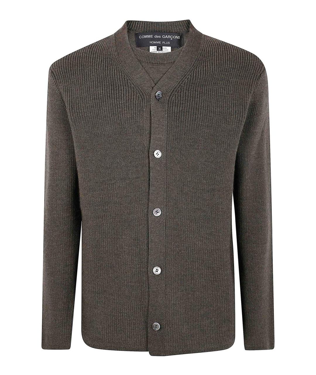 COMME DES GARÇONS HOMME PLUS Зеленый шерстяной кардиган, фото 1