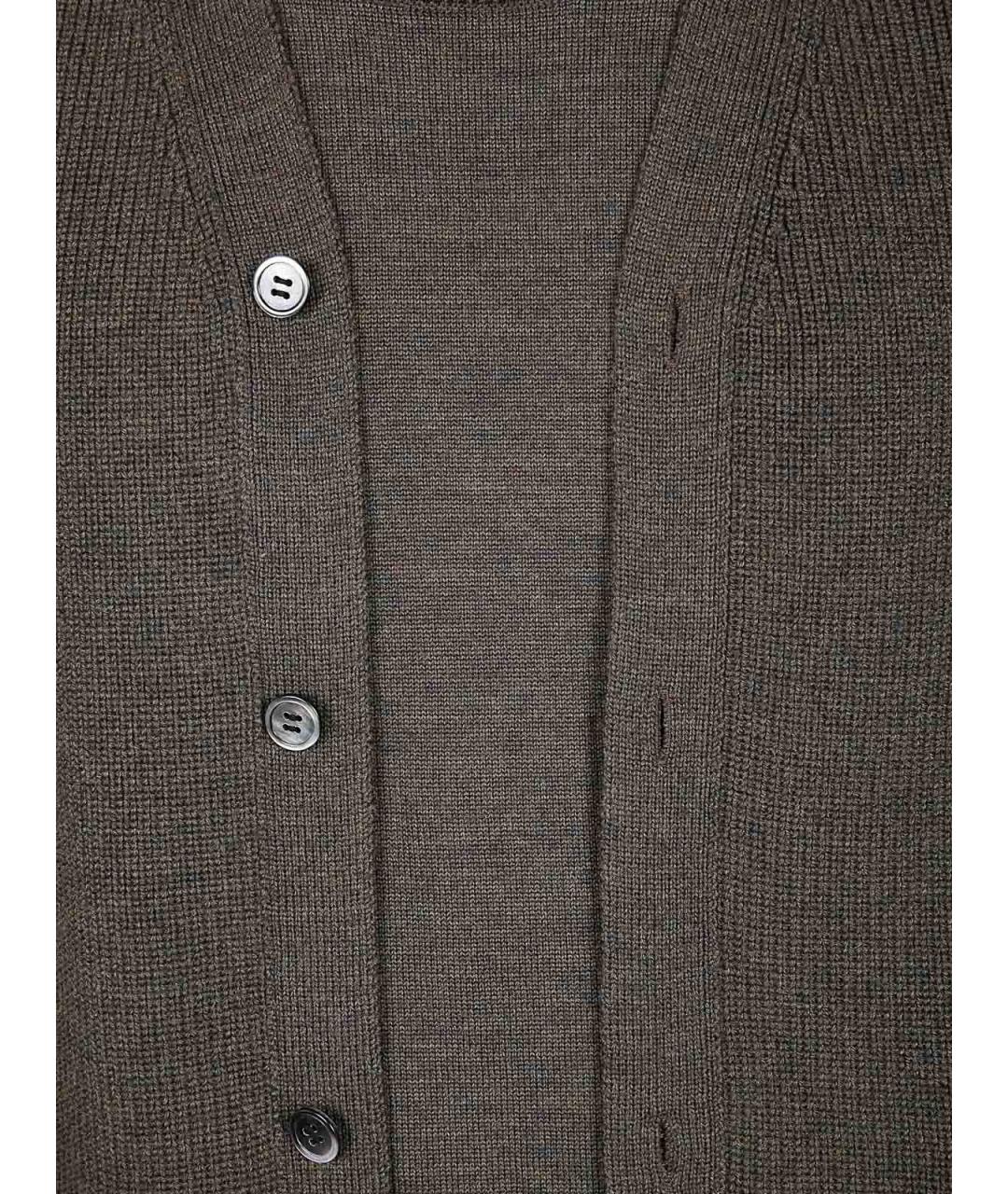 COMME DES GARÇONS HOMME PLUS Зеленый шерстяной кардиган, фото 3
