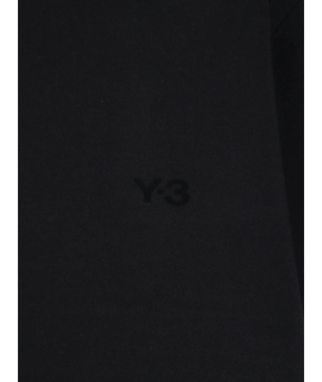 Y-3 Черная хлопковая футболка, фото 3
