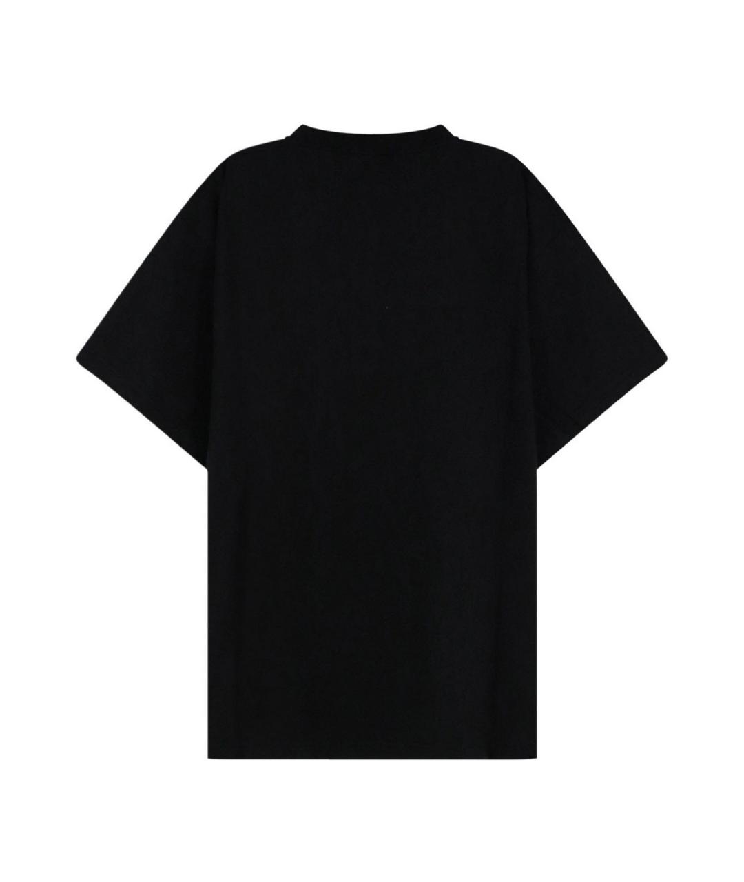 BALENCIAGA Черная хлопковая футболка, фото 2