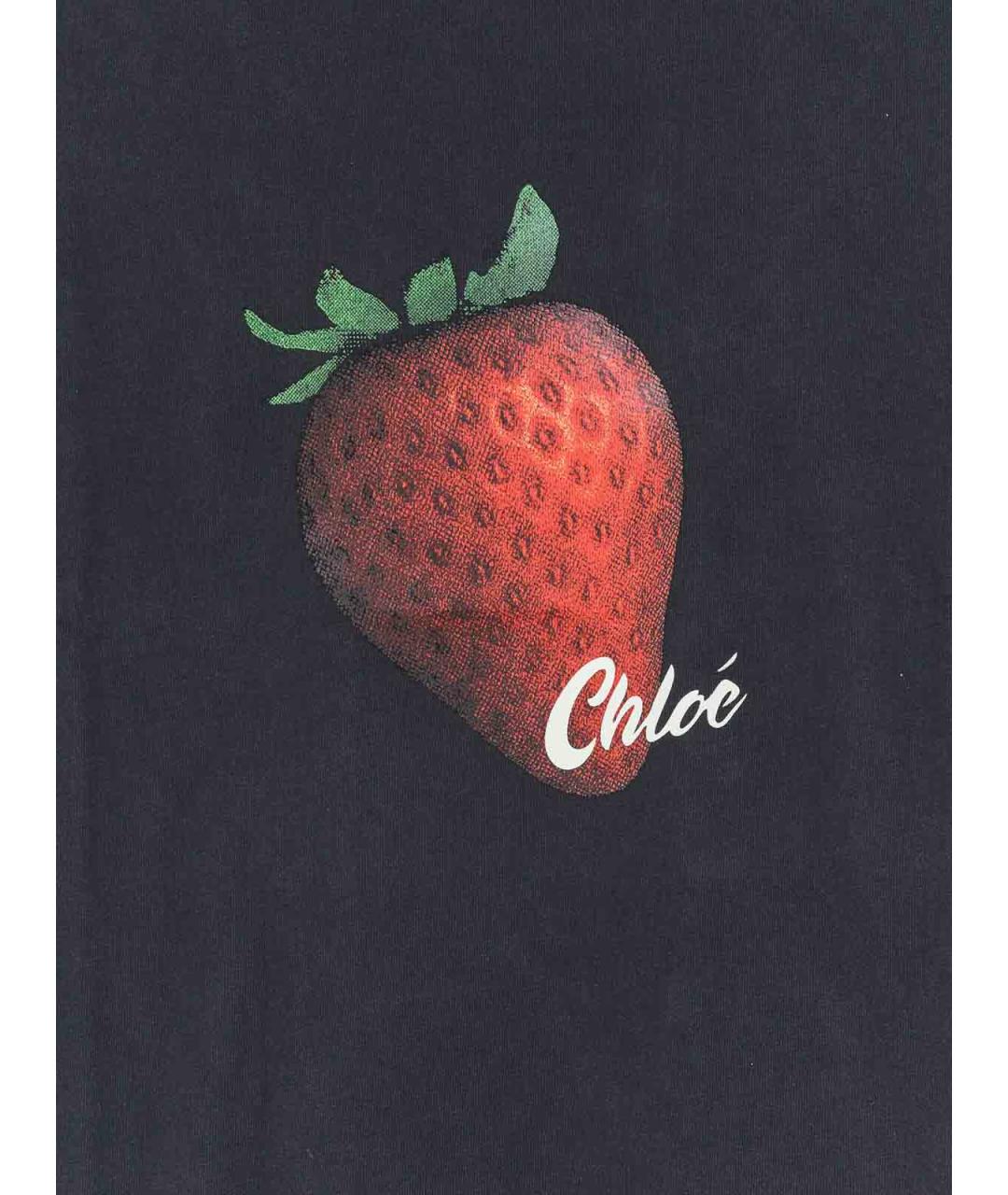 CHLOE Черная хлопковая футболка, фото 3