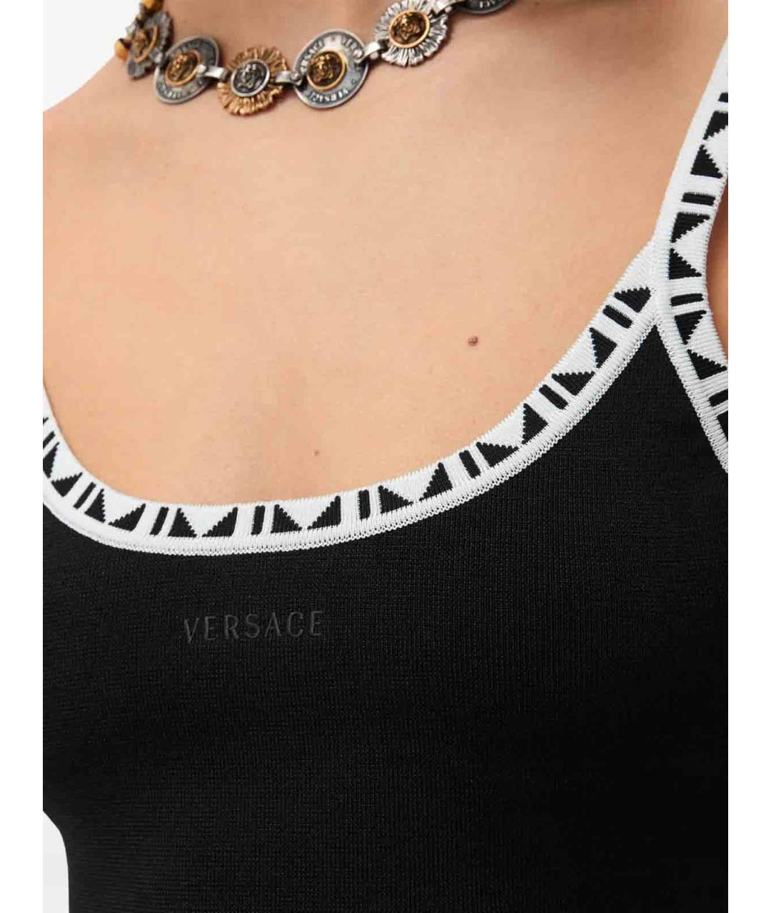 VERSACE Черная полиамидовая майка, фото 4