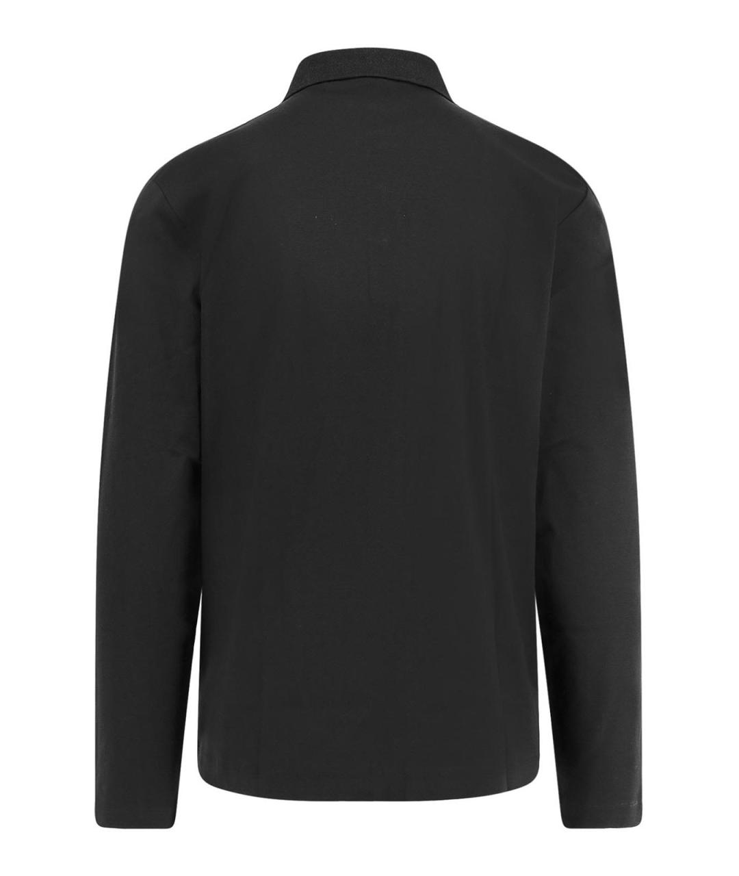 HUGO BOSS Черное хлопковое поло с длинным рукавом, фото 2