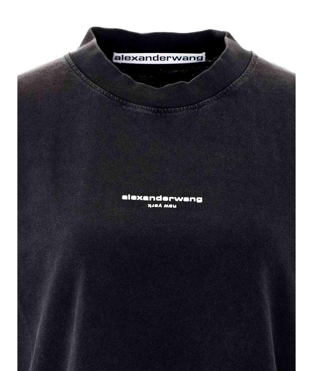ALEXANDER WANG Черная хлопковая футболка, фото 4
