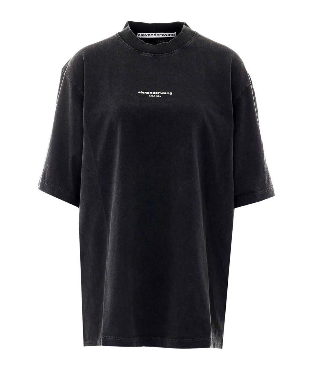 ALEXANDER WANG Черная хлопковая футболка, фото 1