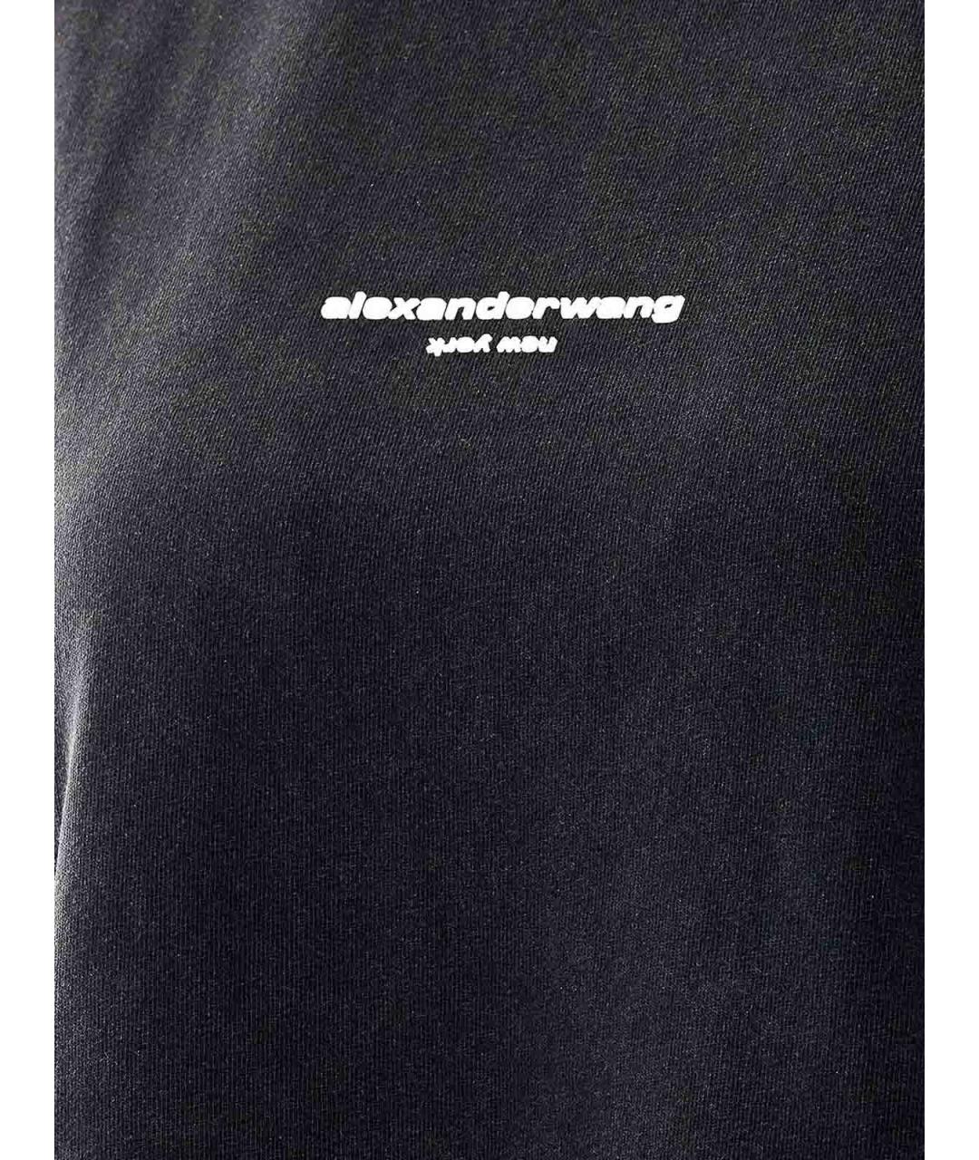 ALEXANDER WANG Черная хлопковая футболка, фото 3