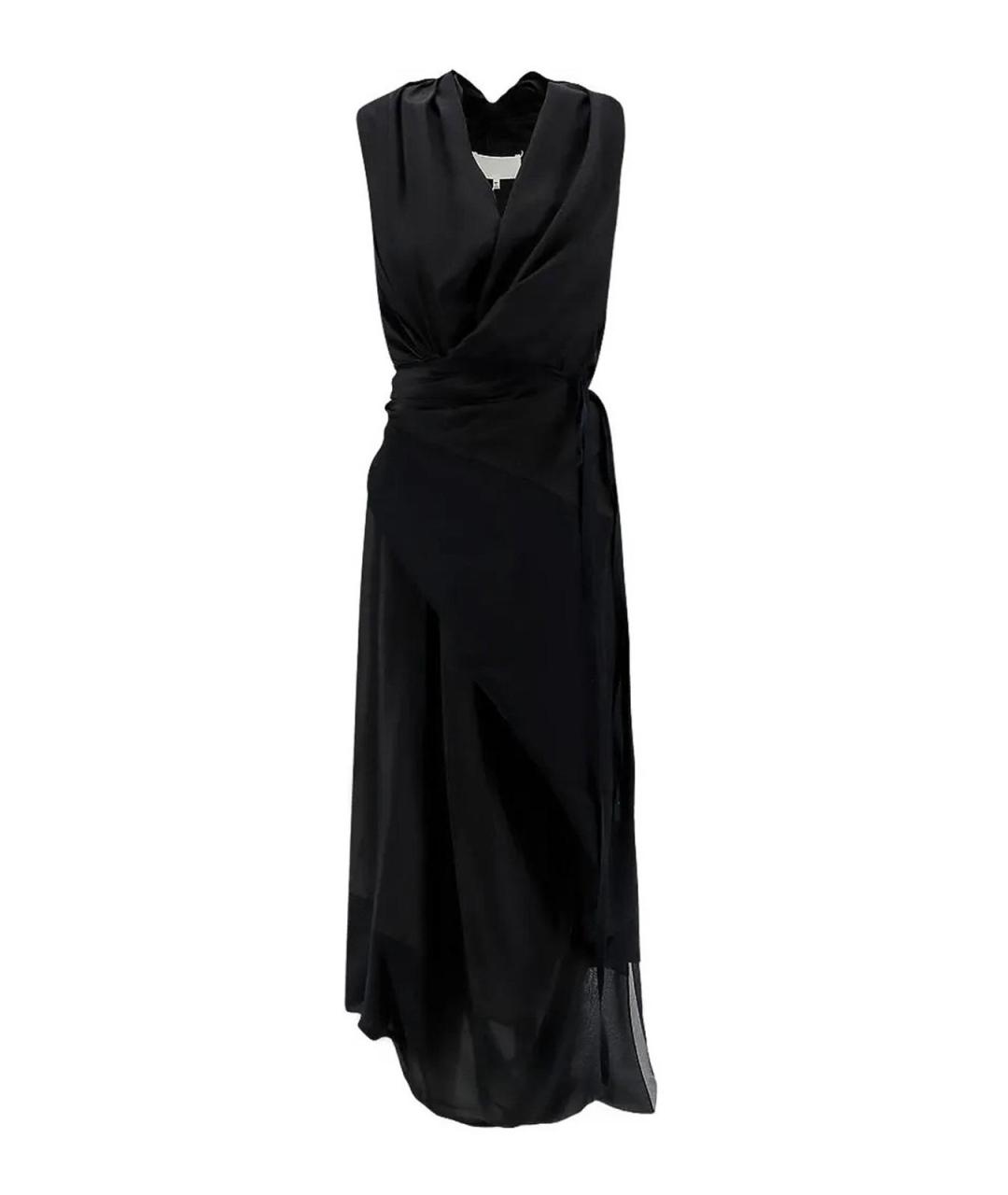 MAISON MARGIELA Черное шелковое коктейльное платье, фото 1