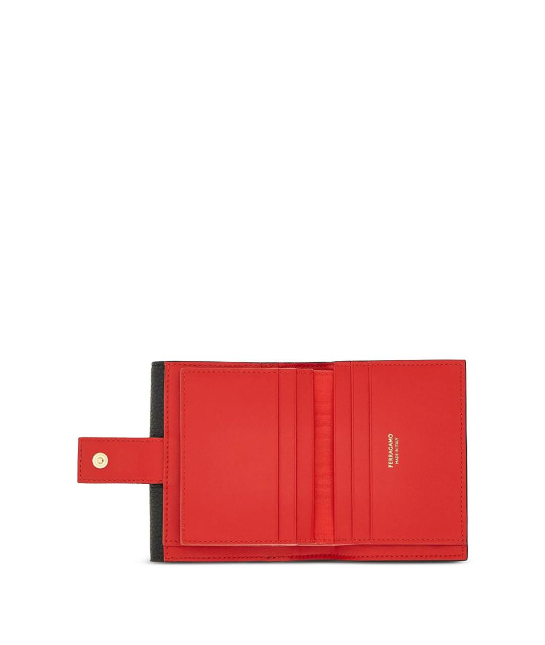 FERRAGAMO Черный кожаный кошелек, фото 3