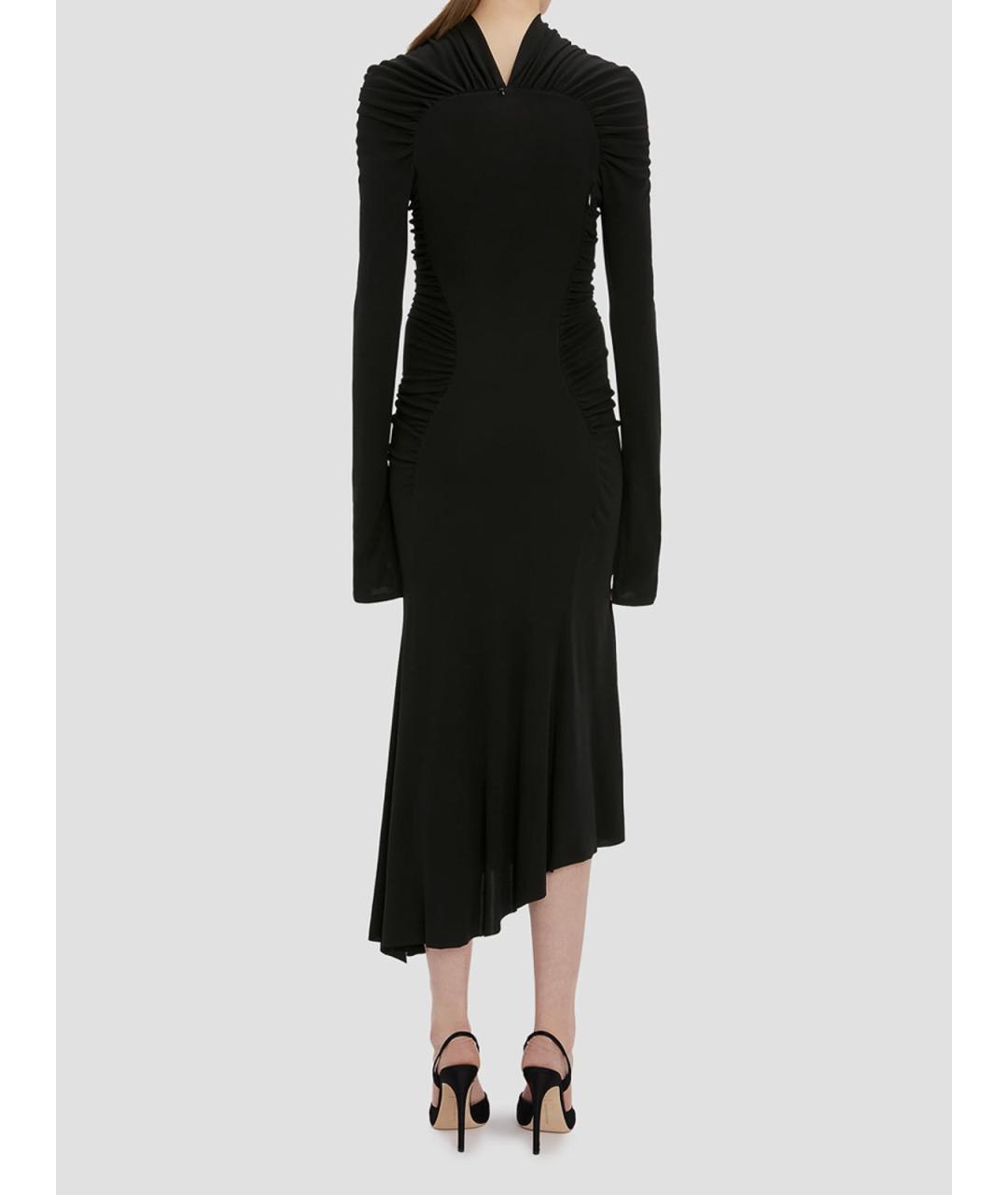 VICTORIA BECKHAM Черное вискозное коктейльное платье, фото 4