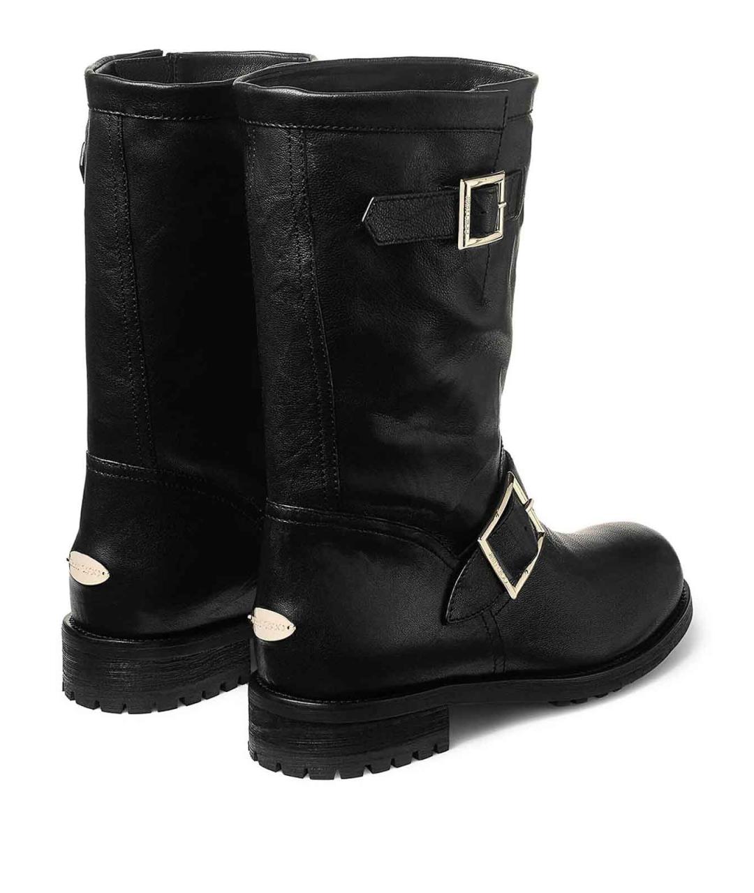 JIMMY CHOO Черные кожаные сапоги, фото 2