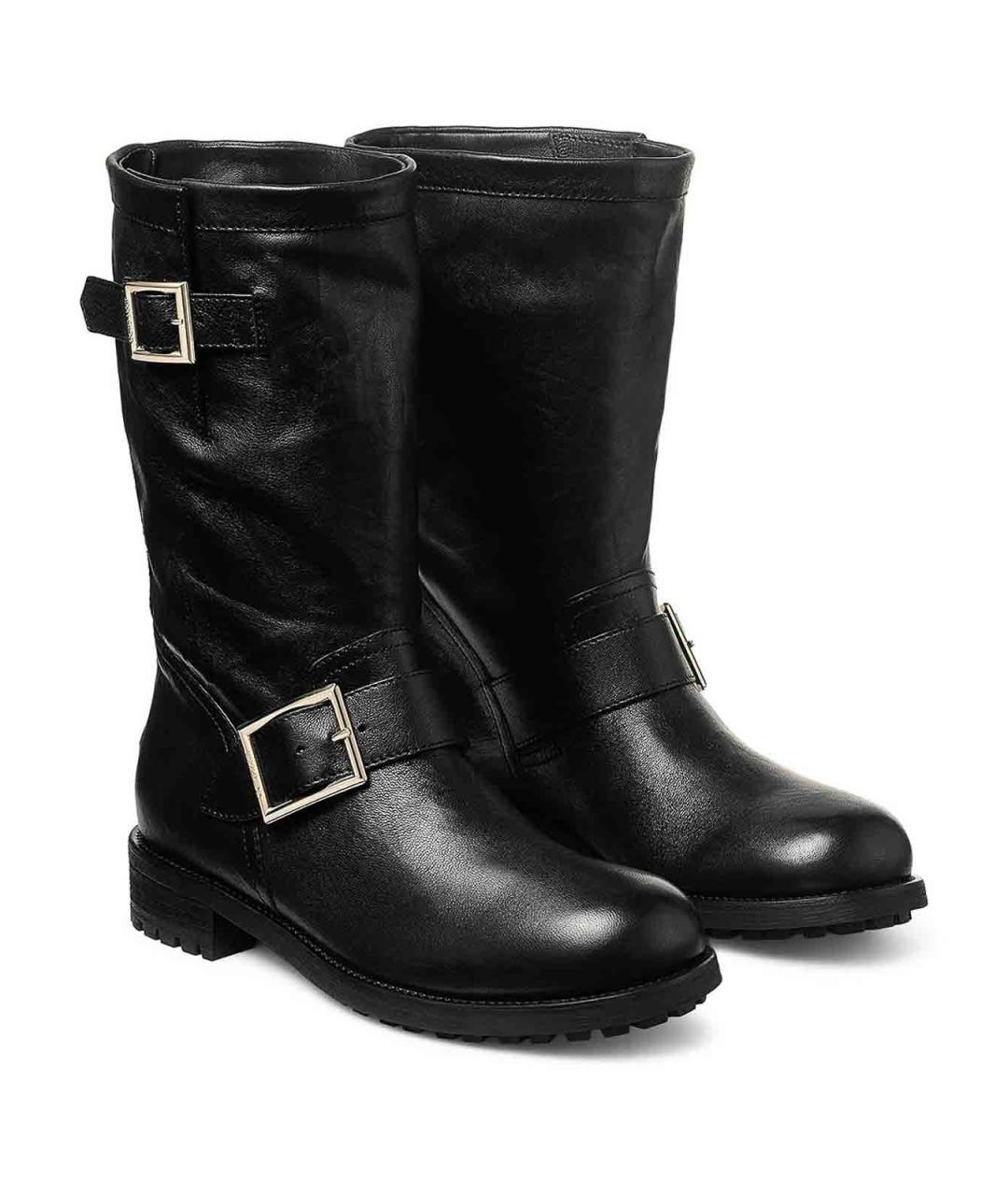 JIMMY CHOO Черные кожаные сапоги, фото 3