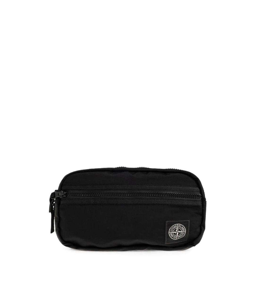 STONE ISLAND Черная нейлоновая поясная сумка, фото 4