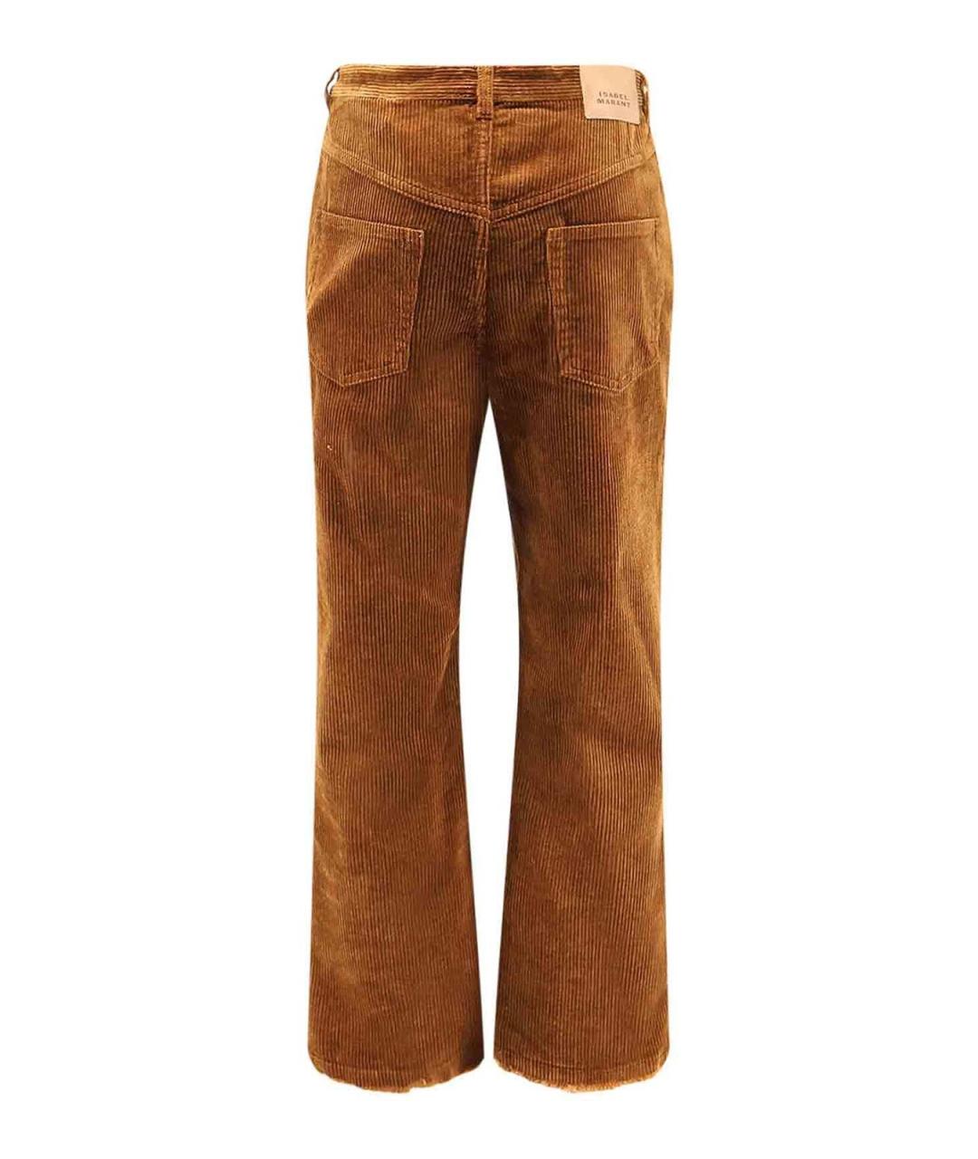 ISABEL MARANT Бежевые хлопковые прямые брюки, фото 2