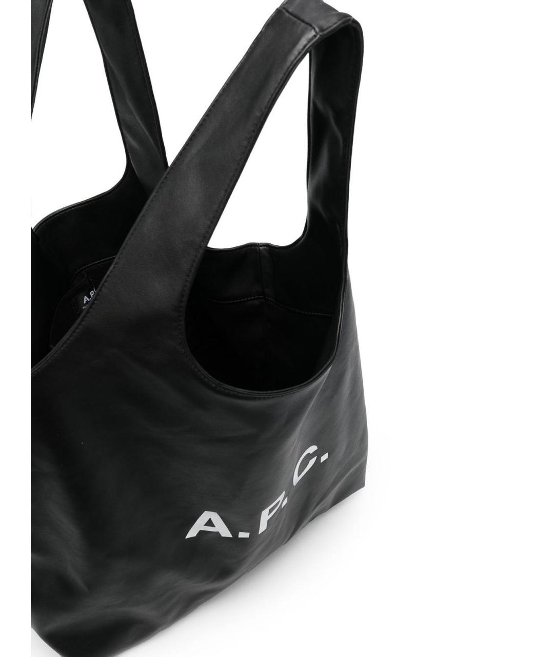 A.P.C. Черная сумка тоут из искусственной кожи, фото 2