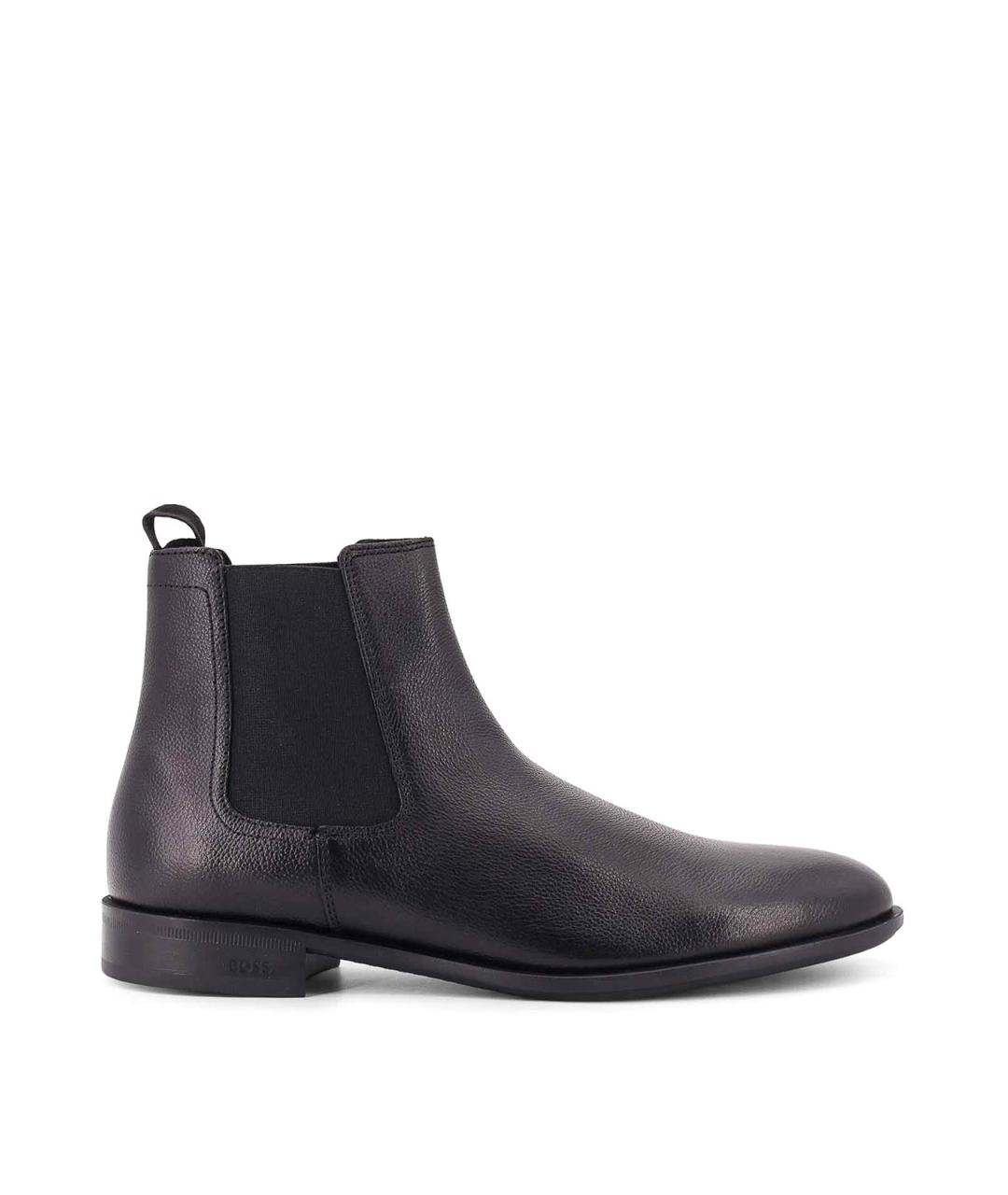 HUGO BOSS Черные кожаные низкие ботинки, фото 1