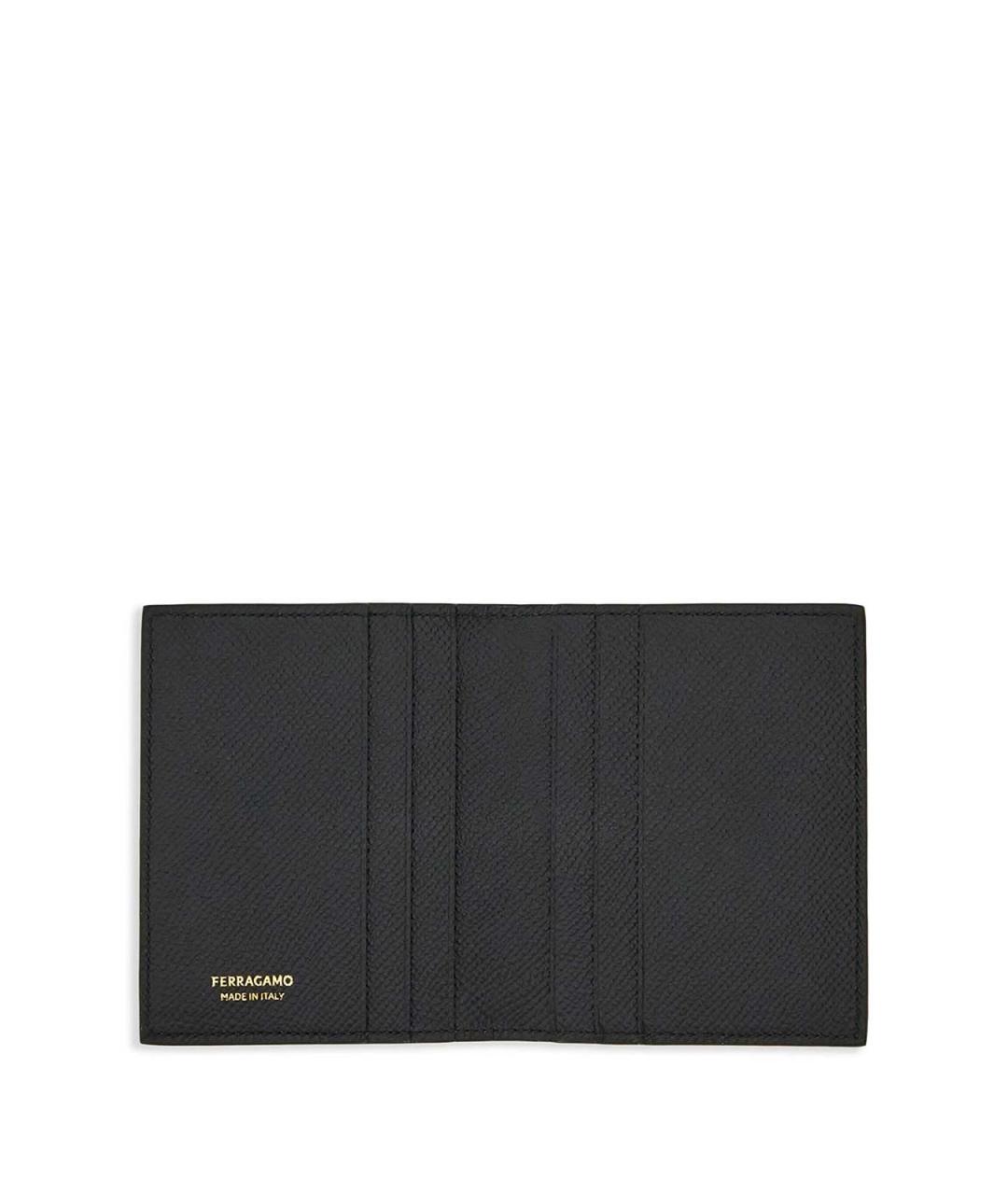 FERRAGAMO Черный кожаный кардхолдер, фото 3