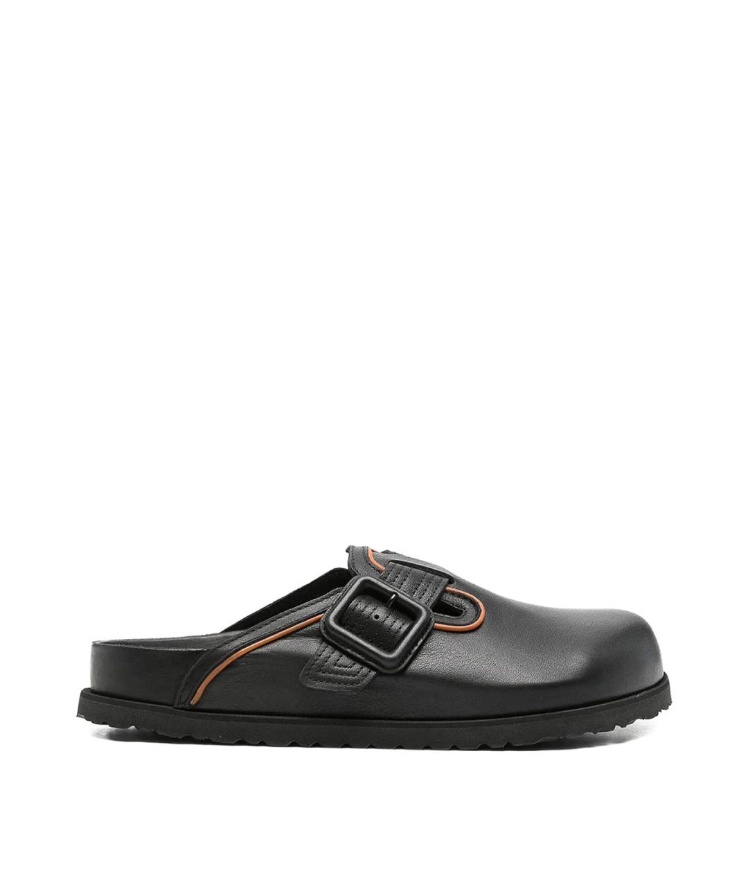 BIRKENSTOCK Черные кожаные слипоны, фото 1