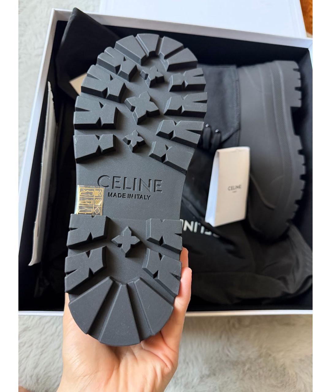 CELINE Черные резиновые ботинки, фото 6