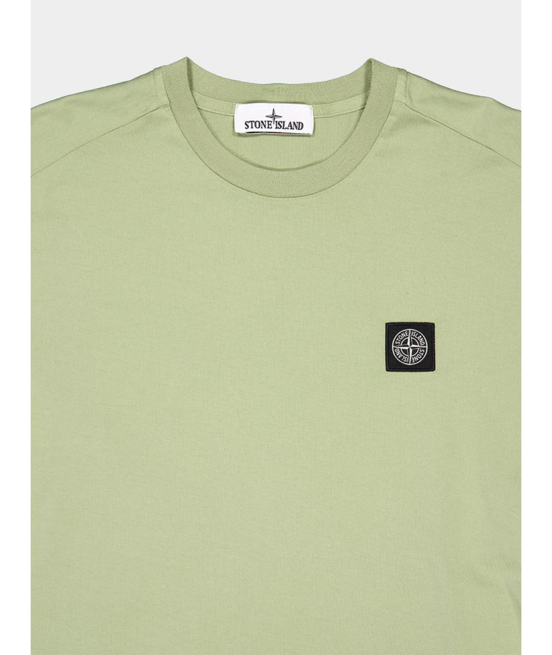 STONE ISLAND Зеленая хлопковая футболка, фото 3