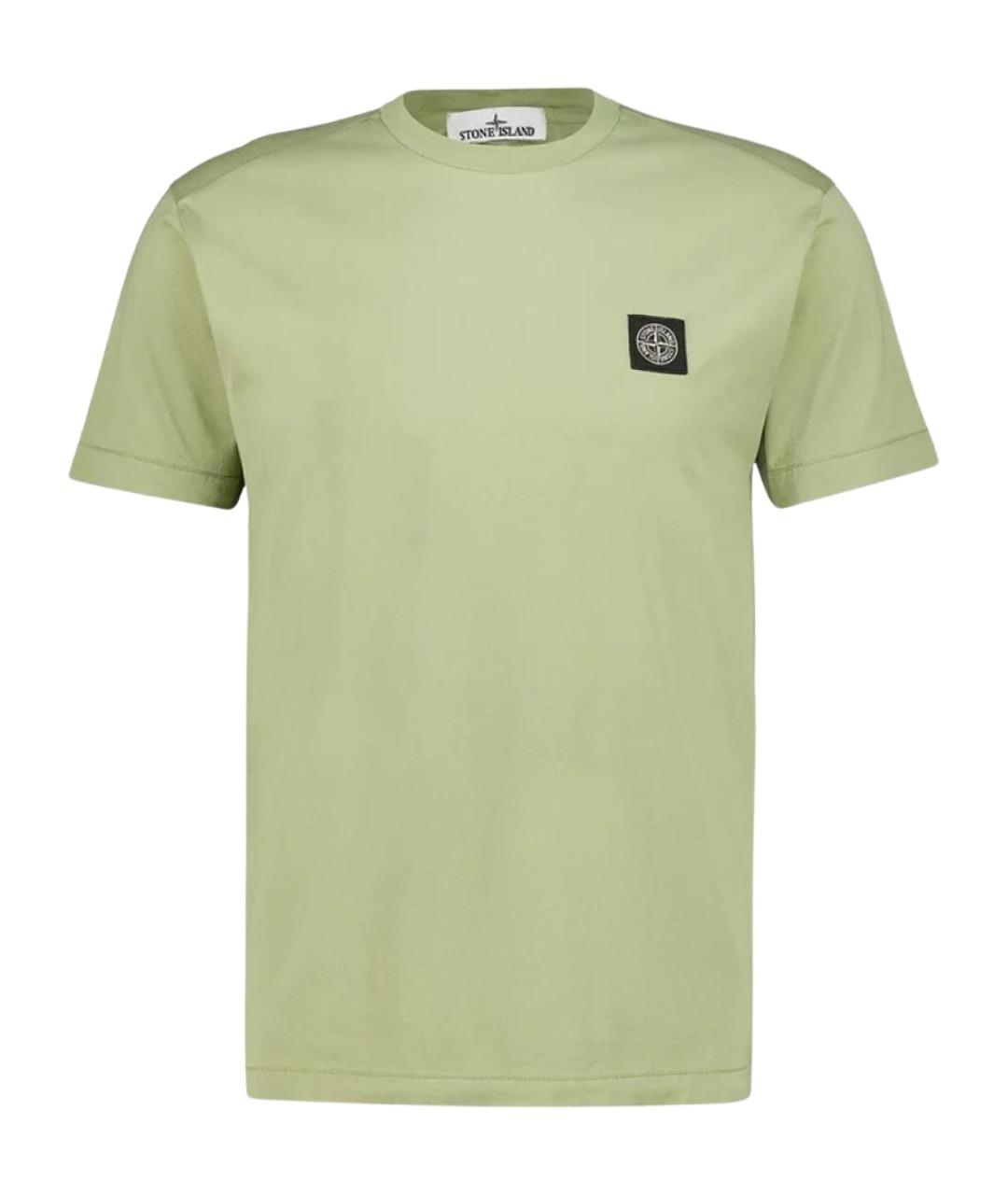STONE ISLAND Зеленая хлопковая футболка, фото 1