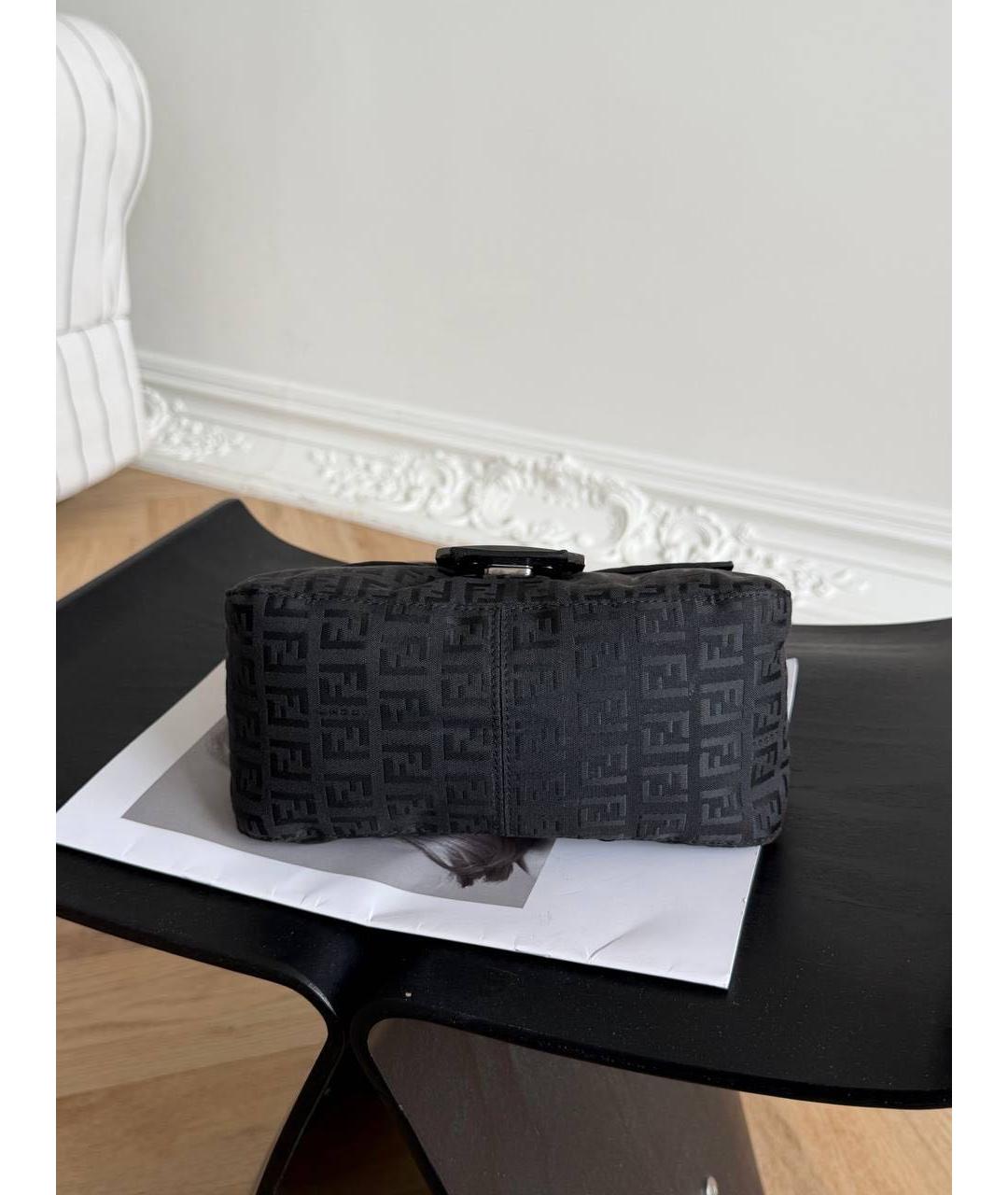 FENDI Черная сумка с короткими ручками из канвы, фото 7