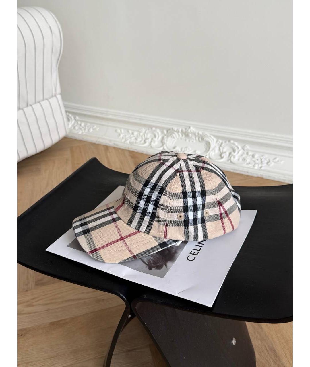 BURBERRY Бежевая хлопковая кепка/бейсболка, фото 2