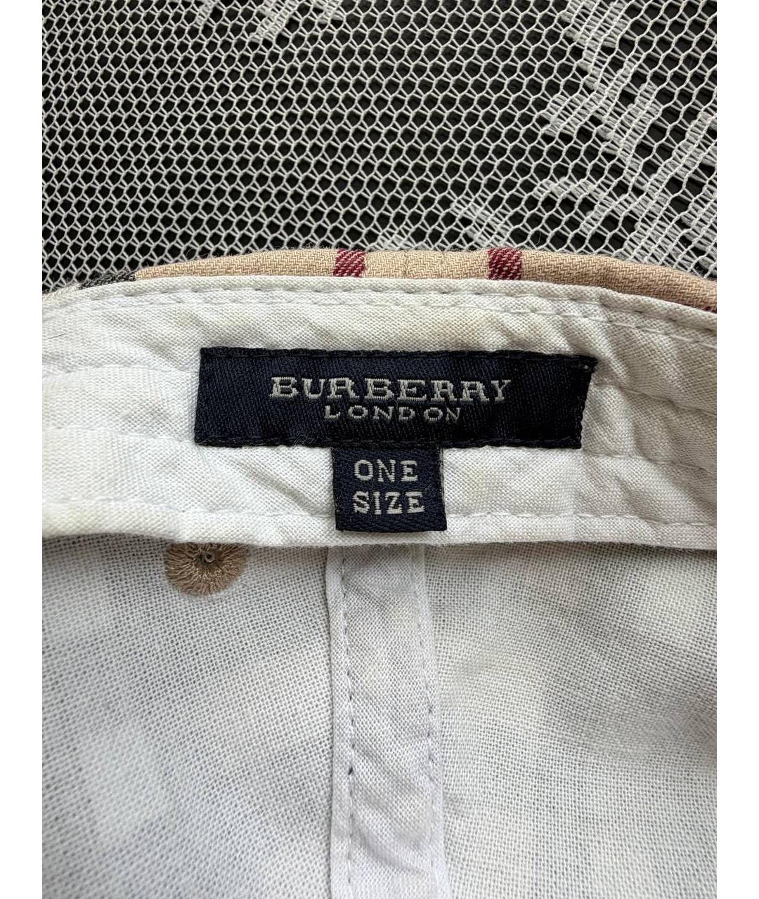 BURBERRY Бежевая хлопковая кепка/бейсболка, фото 4