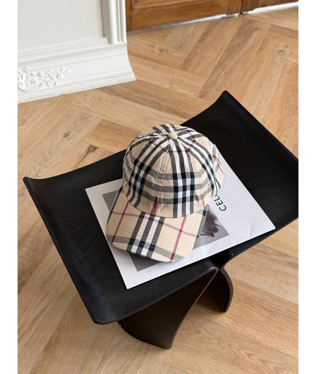 BURBERRY Бежевая хлопковая кепка/бейсболка, фото 3