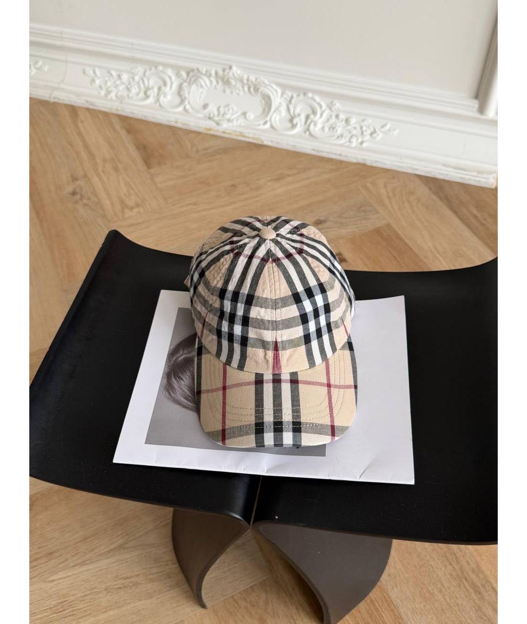 BURBERRY Бежевая хлопковая кепка/бейсболка, фото 5