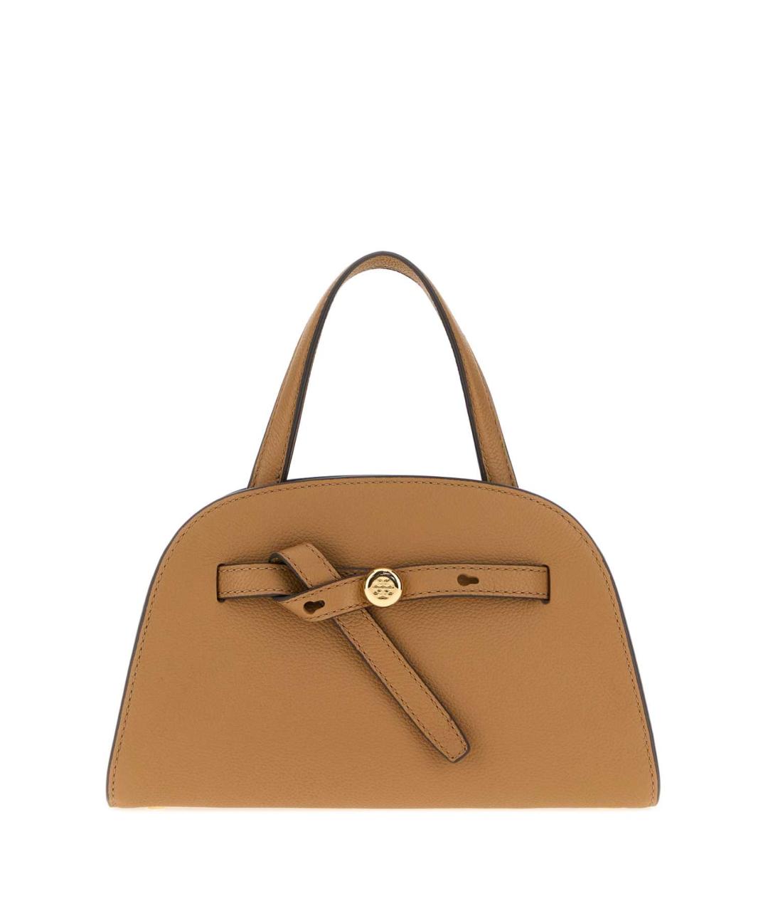 TORY BURCH Бежевая кожаная сумка с короткими ручками, фото 1